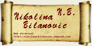Nikolina Bilanović vizit kartica